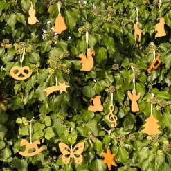 Baumschmuck Stern aus Kirschbaum-Holz – Handgefertigter Geschenkanhänger, 8 cm Baumschmuck