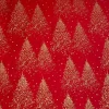 Discount Baumwolle - goldene Weihnachstbäume auf Rot - 50cm Weihnachtsstoffe