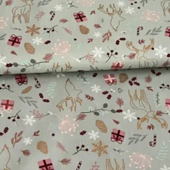 Baumwolle - Weihnachtsmotive auf mint  - 50cm Weihnachtsstoffe