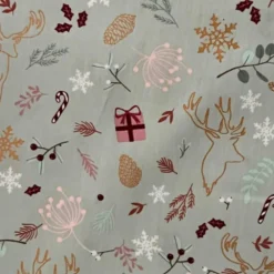 Baumwolle - Weihnachtsmotive auf mint  - 50cm Weihnachtsstoffe