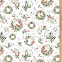 Baumwollstoff Beerenkränze von acufactum by Kerstin Heß – OEKO-TEX –  Weihnachtsmotiv Weihnachtsstoffe
