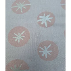 Best Baumwollstoff mit Kugeln, Sternen, Weihnachtsstoff, Breite 1,40 m, Meterware, natur, lachs, gold, Baumwolle, rico Weihnachtsstoffe