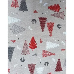 Weihnachtsstoffe|liebelein-handarbeiten Baumwollstoff mit Weihnachtsmotiven, Weihnachtsstoff, Breite 1,40 m, Meterware, natur rot, grau, weiß