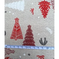 Weihnachtsstoffe|liebelein-handarbeiten Baumwollstoff mit Weihnachtsmotiven, Weihnachtsstoff, Breite 1,40 m, Meterware, natur rot, grau, weiß