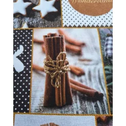 Best Baumwollstoff mit Weihnachtsmotiven, Weihnachtsstoff, Breite 1,40 m, Meterware, braun, beige, wieß, grün Weihnachtsstoffe