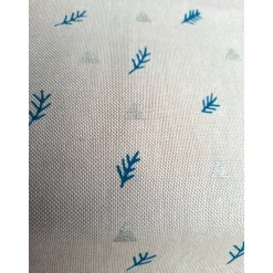 Weihnachtsstoffe|liebelein-handarbeiten Baumwollstoff mit Zweigen, Weihnachtsstoff, Breite 1,40 m, Meterware, natur,  petrol, silber, Baumwolle