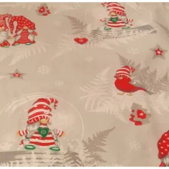 Discount Baumwollstoff, Wichtel, Grau - Rot, Weihnachten, Advent, 160 cm breit Weihnachtsstoffe