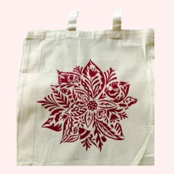 Outlet Baumwoll-Tasche mit weihnachtlichen Motiven und langen Henkel Säckchen & Beutel