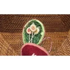 Sale Befüllbares Osterei aus Styropor und Filzwolle, Weinrot/ Rosa Ostereier
