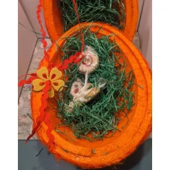 Outlet Befüllbares Osterei aus Styropor und Filzwolle, Orange/ Rot Ostereier