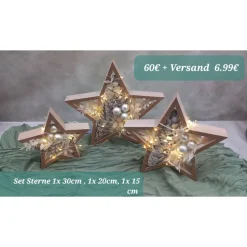 Outlet Beleuchtete Sterne Set Kerzen & Beleuchtung