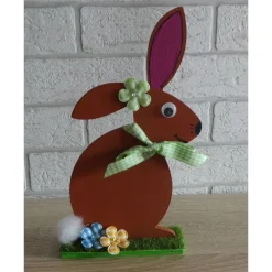 Best Bemalter Holz-Osterhase mit Kulleraugen Osterdeko