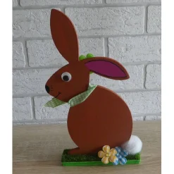 Best Bemalter Holz-Osterhase mit Kulleraugen Osterdeko
