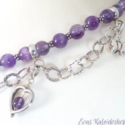 Online Besondere Trachtenkette aus Amethyst und Silber, Wies`n Trachtenschmuck