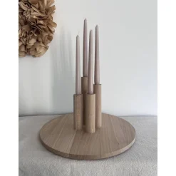 Adventskränze|Familienst(H)olzdesign Besonderer Adventskranz aus hochwertigem Eichenholz