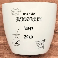 Deko Halloween|Naturmacher Besonderes Geschenk - Blumentopf graviert - Erstes Halloween