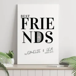 Beste Freunde | Personalisiertes Bild auf Leinwand 20x30cm | BFF Hochzeitsgeschenke