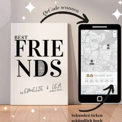 Beste Freunde | Personalisiertes Bild auf Leinwand 20x30cm | BFF Hochzeitsgeschenke