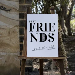 Beste Freunde | Personalisiertes Bild auf Leinwand 20x30cm | BFF Hochzeitsgeschenke