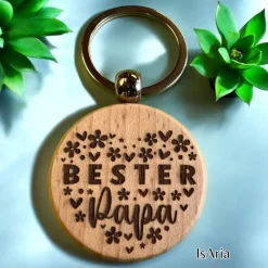 Clearance Bester Papa Holz Schlüsselanhänger/personalisiert/Vatertag Accessoires