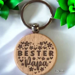 Clearance Bester Papa Holz Schlüsselanhänger/personalisiert/Vatertag Accessoires