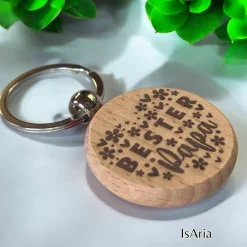 Clearance Bester Papa Holz Schlüsselanhänger/personalisiert/Vatertag Accessoires