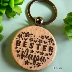 Clearance Bester Papa Holz Schlüsselanhänger/personalisiert/Vatertag Accessoires