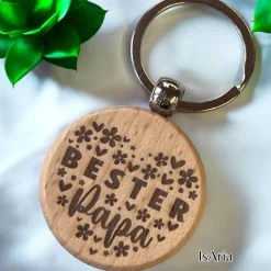 Clearance Bester Papa Holz Schlüsselanhänger/personalisiert/Vatertag Accessoires