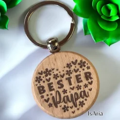 Clearance Bester Papa Holz Schlüsselanhänger/personalisiert/Vatertag Accessoires