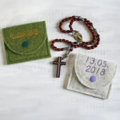 Hot Bestickte Rosenkranztasche aus Filz *Motiv Du bist ein Ton in Gottes Melodie 2 *individuell angefertigt Rosenkranztäschchen