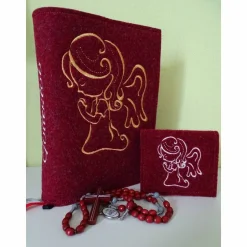 Hot Bestickte Rosenkranztasche aus Filz *Motiv Engel betend *individuell angefertigt Rosenkranztäschchen