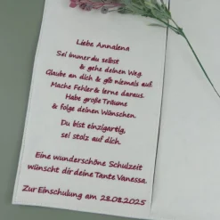 Best bestickte Zeugnismappe personalisiert aus Filz – Geschenk zum Schulanfang für Mädchen Kinder Einschulung