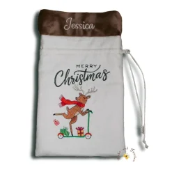 Best Bestickter Nikolausstiefel Weihnachtsstiefel Geschenkbeutel personalisierter Wunschname flauschige Krempe Nikolausstiefel