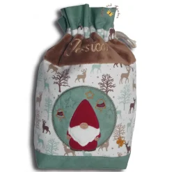 Clearance Bestickter Weihnachtsbeutel Nikolaus-Applikation personalisierter Nikolausbeutel weihnachtlicher Geschenksack Wunschname Säckchen & Beutel