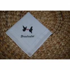 Gastgeschenke|Loops & andere Nähigkeiten Besticktes Hochzeitstaschentuch Brautvater