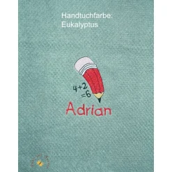 Clearance Besticktes personalisiertes Kinderhandtuch Stift Schulkind mit Namen Einschulung Schule Kinder Einschulung