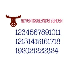 Adventskalenderzahlen|stuemperei Bügelbild - Adventskalenderzahlen  + Elch #1