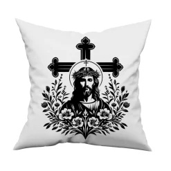 Clearance Bügelbild - Jesus mit Kreuz  - Applikation zum aufbügeln - Aufbügler - christliches Bügelbild Dekoration
