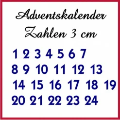 Adventskalenderzahlen|stuemperei Bügelbild ZAHLEN #7 ADVENTSKALENDER