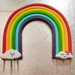 Biene mit Regenbogen TaufeFondant Tortendeko Fondant Fondantfiguren Fondant Figuren Tortendekoration