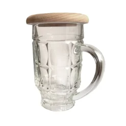 Best Bierglasdeckel Blume des Lebens - feine Gravur in Buche - Insektenschutz für Trinkgläser Geschenke