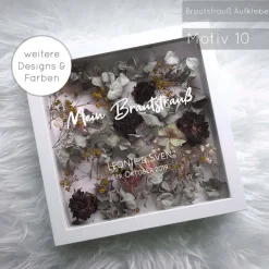 Hochzeitsalben|SelfmadeStudio Bilderrahmen Weiß mit Schriftzug – Dein getrockneter Brautstrauß als personalisierte Hochzeitserinnerung