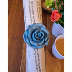 Gutscheine|Windrose Blaue Rose Gutscheinhalter – Edle Verpackung für Geldgeschenke & Gutscheine mit Glitzer und Goldring