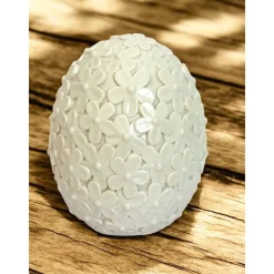 Discount Blümchen Osterei - Dekofigur zu Ostern - aus Jesmonite gegossen Ostereier