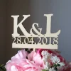 Best Blumen- / Tortenstecker Initialen & Datum aus Holz, Caketopper, Tortentopper, Blumenstecker, Blumengesteck Hochzeitsdeko