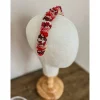 Haarschmuck & Kopfputz|AllerleiLiebe Blumenhaarkranz "Marylou" mit Trockenblumen in rot und weiß für Fotoshootin, Hochzeit, Feste und festliche Tage