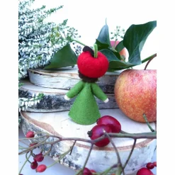 Herbst|Firlefanzulli Blumenkind Apfel, Jahreszeitentisch Sommer-Herbst, Filzpüppchen