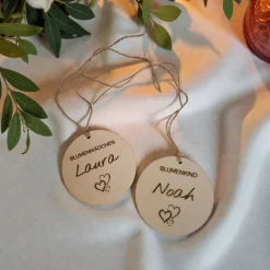 Discount Blumenmädchenkorb personalisiert, Kinderkorb, Blumenkorb, Korb mit Anhänger, Hochzeitskorb Hochzeitsdeko