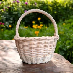 Discount Blumenmädchenkorb personalisiert, Kinderkorb, Blumenkorb, Korb mit Anhänger, Hochzeitskorb Hochzeitsdeko
