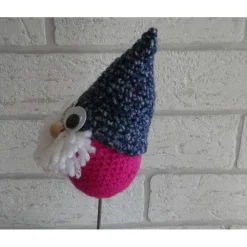 Blumenstecker / Pflanzenstecker Wichtel mit Kulleraugen - pink/blau Weihnachtsdeko